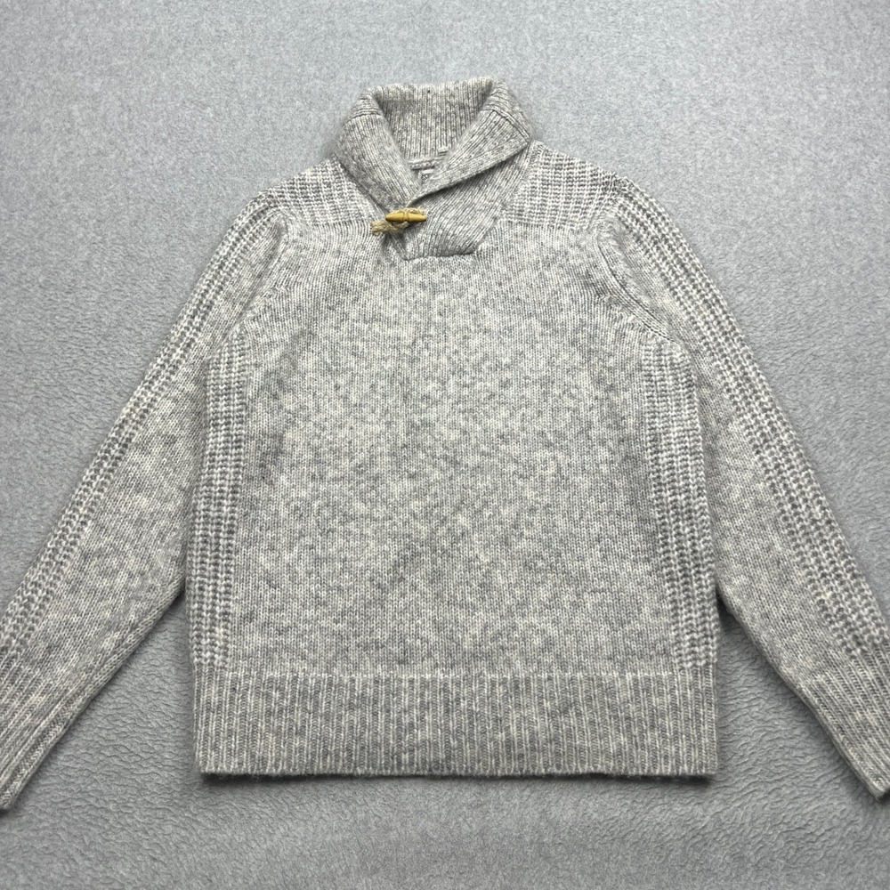 Schott Bros‎ Shawl Sweater Mens Small Gray Marl Toggle Wool Chunky Knit Pullover